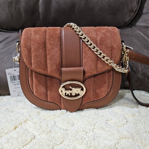 COACH GEORGIE SADDLE BAG WITH LINEAR QUILTING C5636 (NWT) - Picture 1 of 16